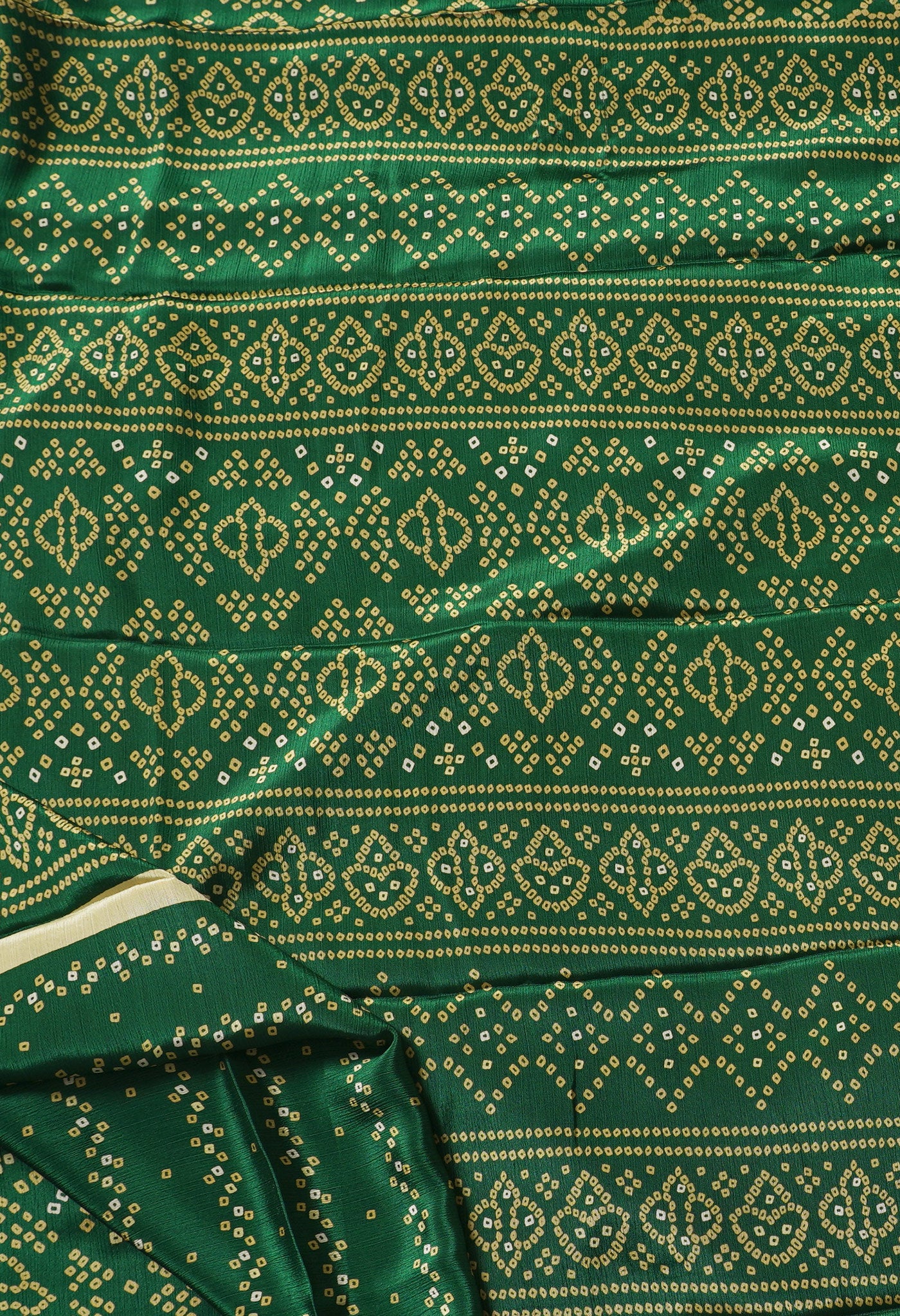 Green  Bandhani Crepe Soft Silk Saree-UNM66690