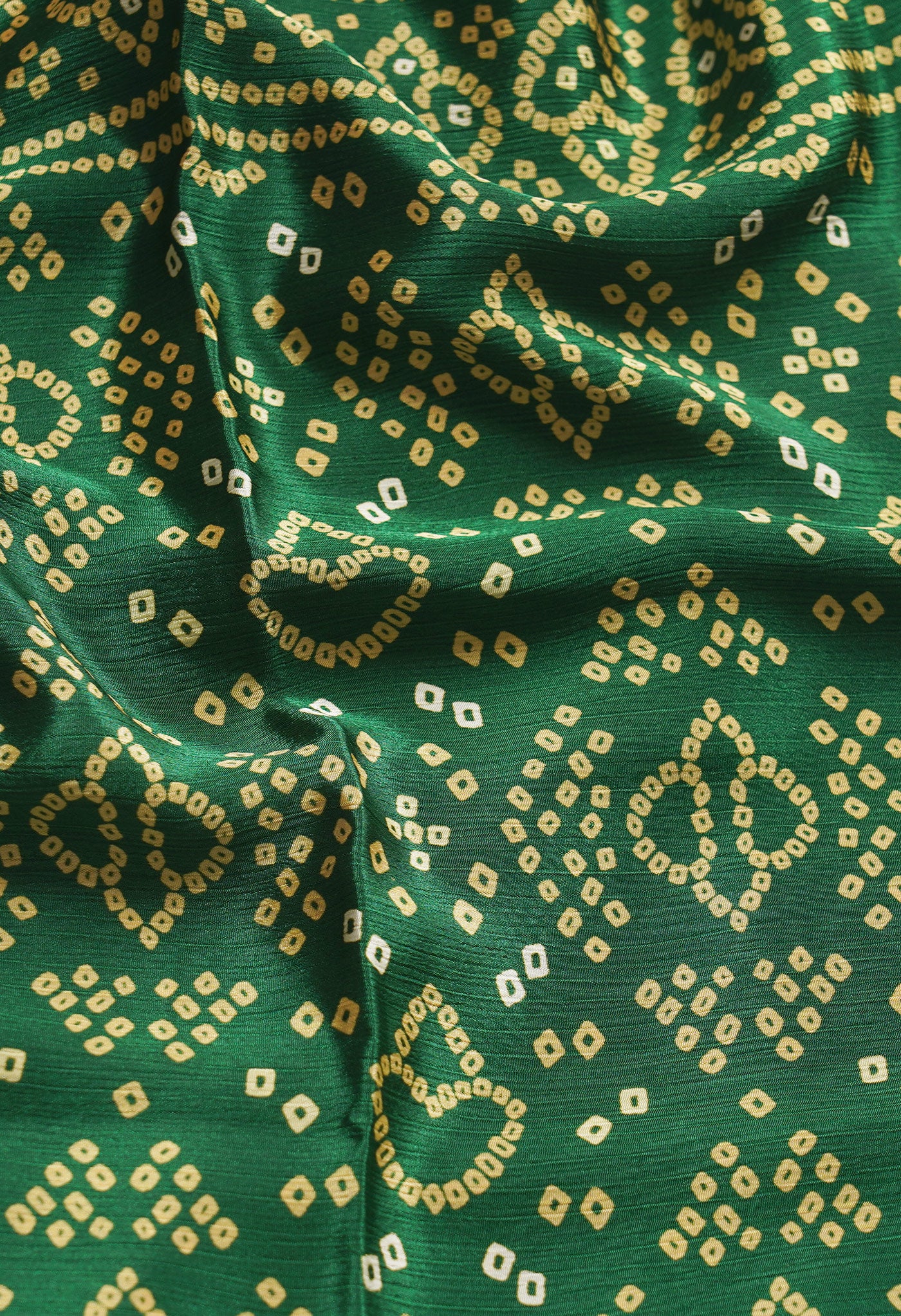 Green  Bandhani Crepe Soft Silk Saree-UNM66690