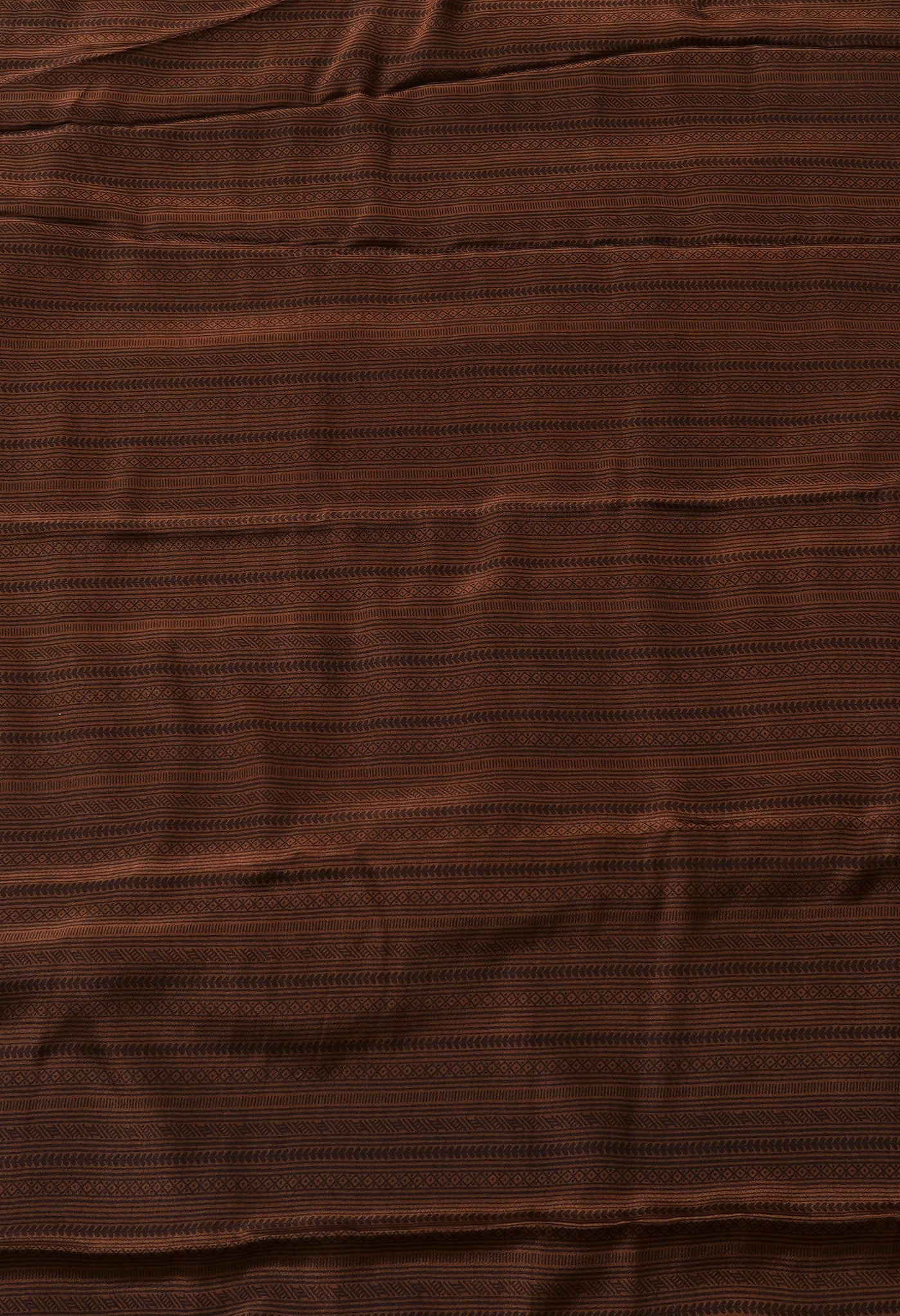 Brown-Orange  Block Printed Crepe Soft Silk Saree-UNM66713