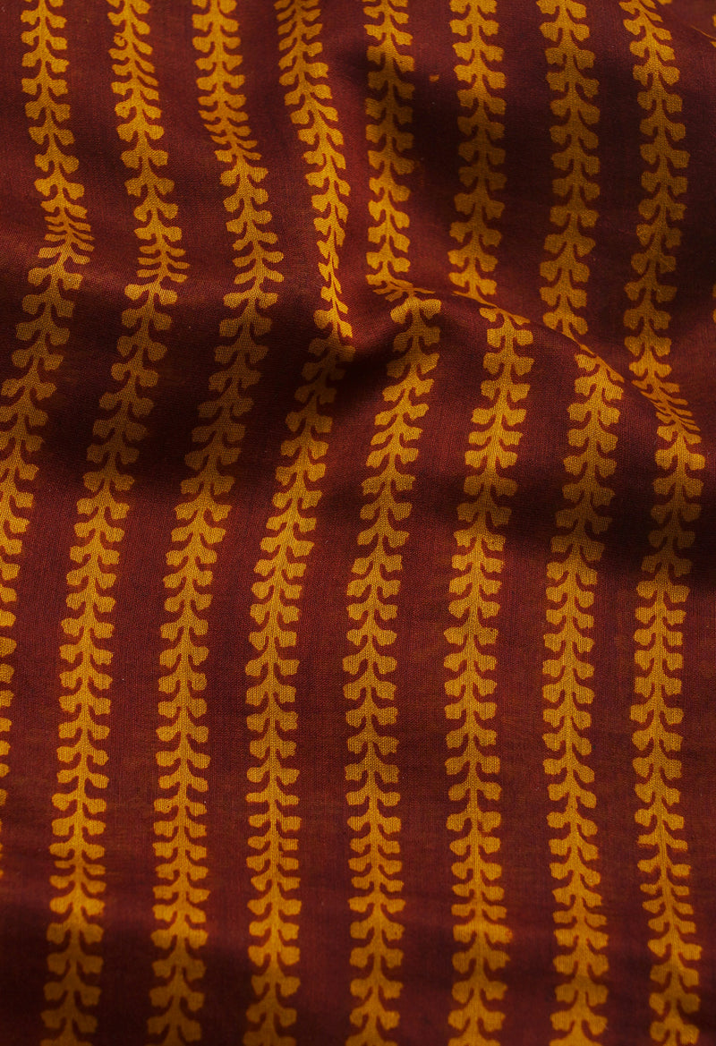 Maroon Pure Chanderi Bagh Printed Cotton Saree-UNM66744