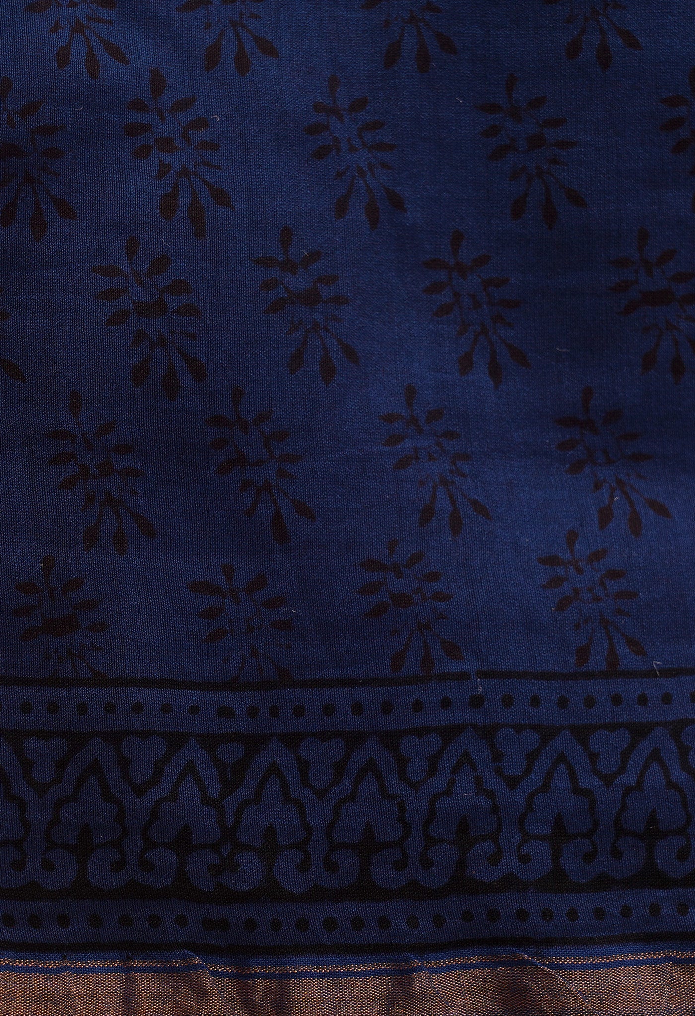 Blue Pure Chanderi Bagh Printed Cotton Saree-UNM66747