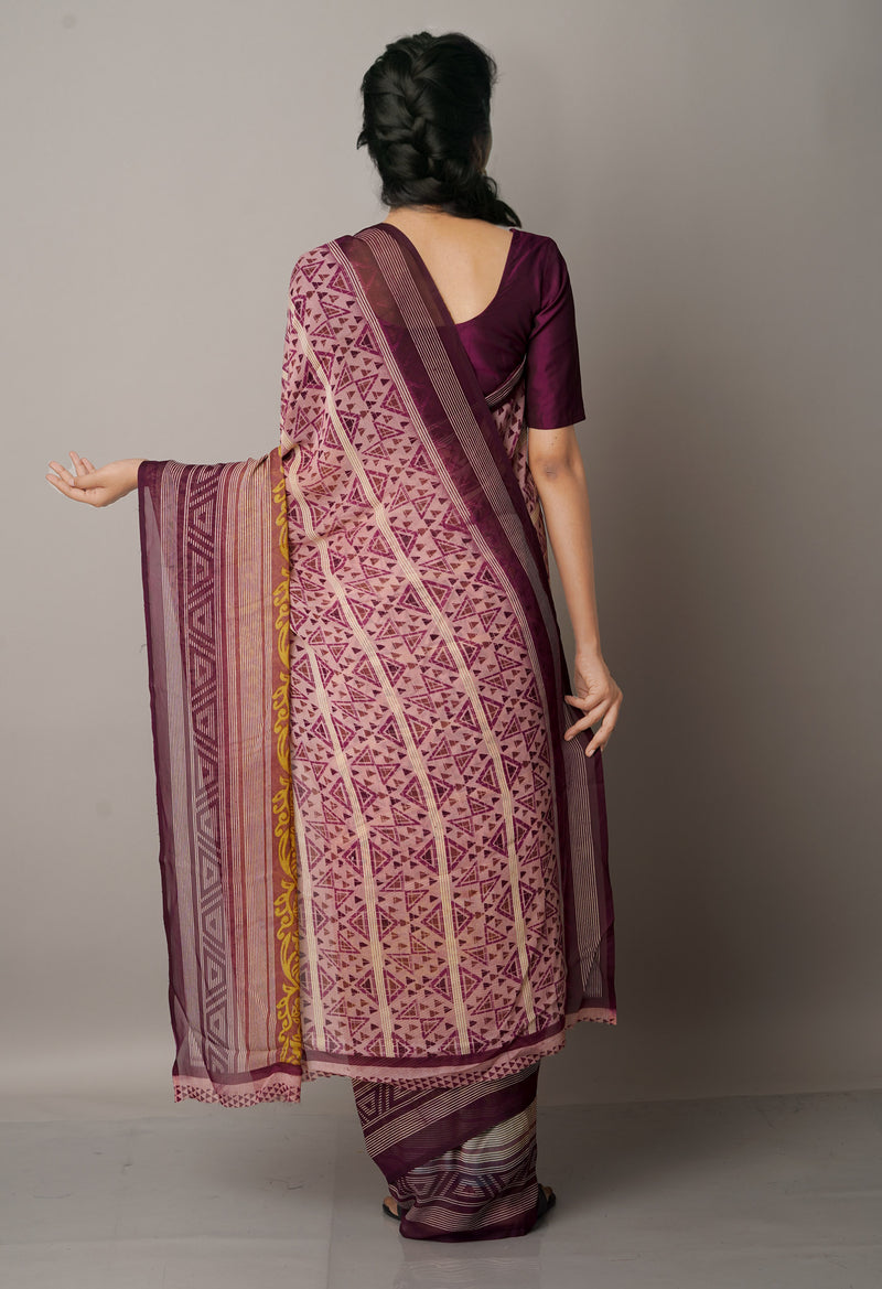 Multi  Fancy Block Printed Georgette Saree-UNM66839
