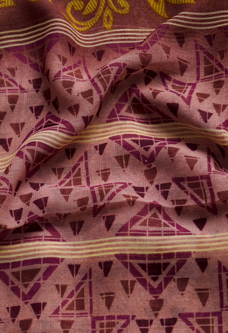 Multi  Fancy Block Printed Georgette Saree-UNM66839