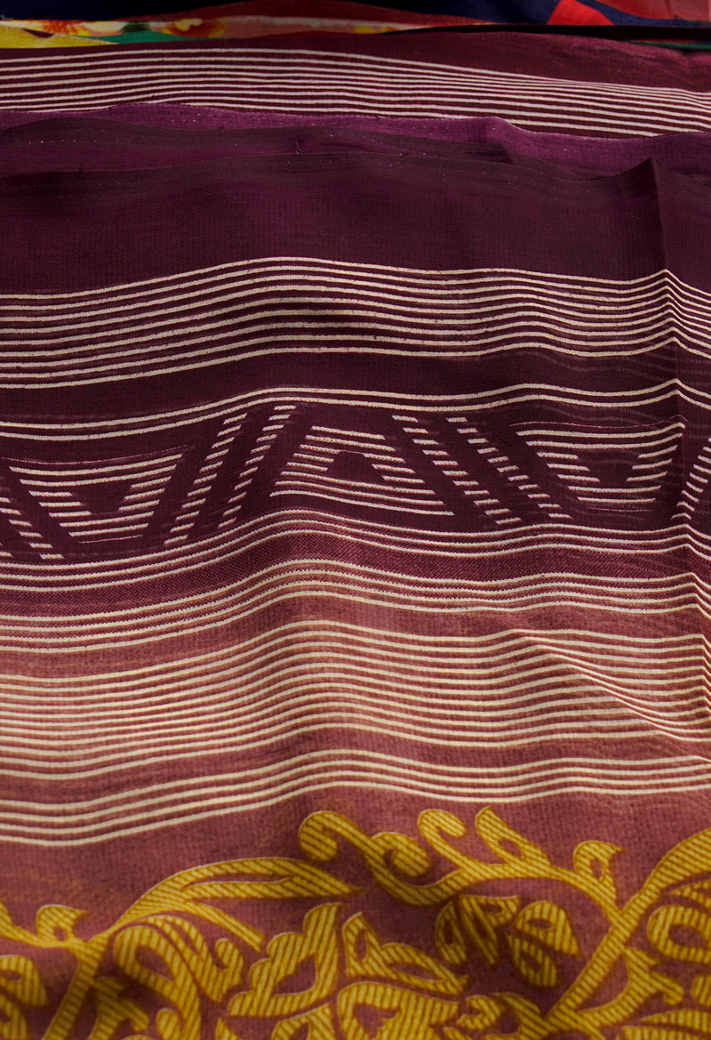 Multi  Fancy Block Printed Georgette Saree-UNM66839