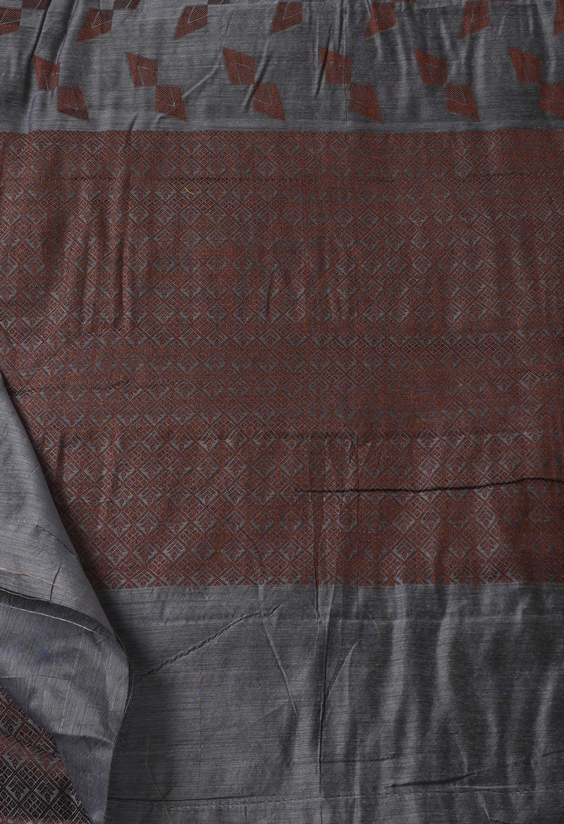 Grey  Chanderi Sico Saree-UNM67036