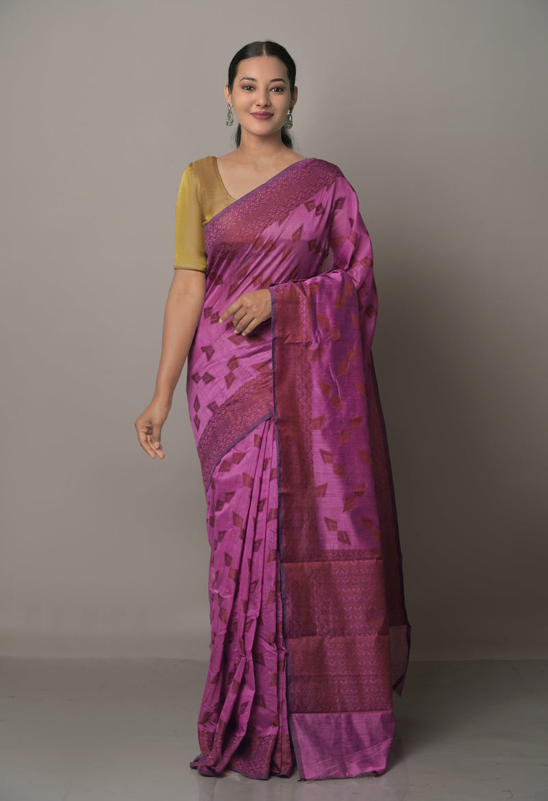 Purple  Chanderi Sico Saree-UNM67037