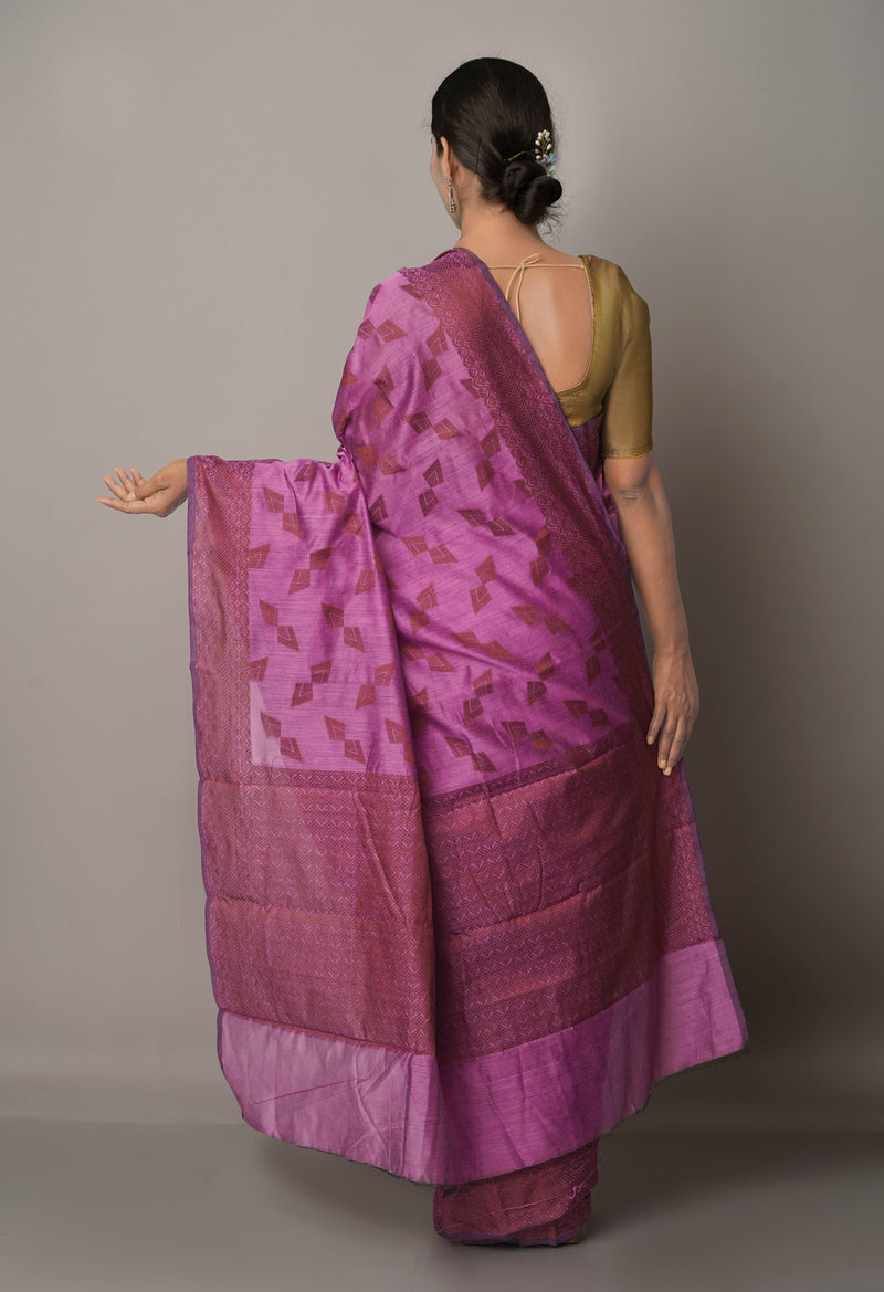 Purple  Chanderi Sico Saree-UNM67037