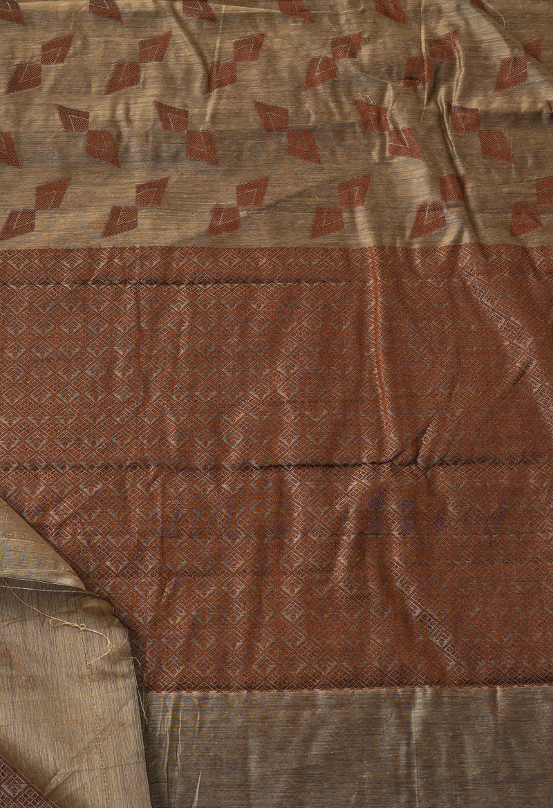 Brown  Chanderi Sico Saree-UNM67047