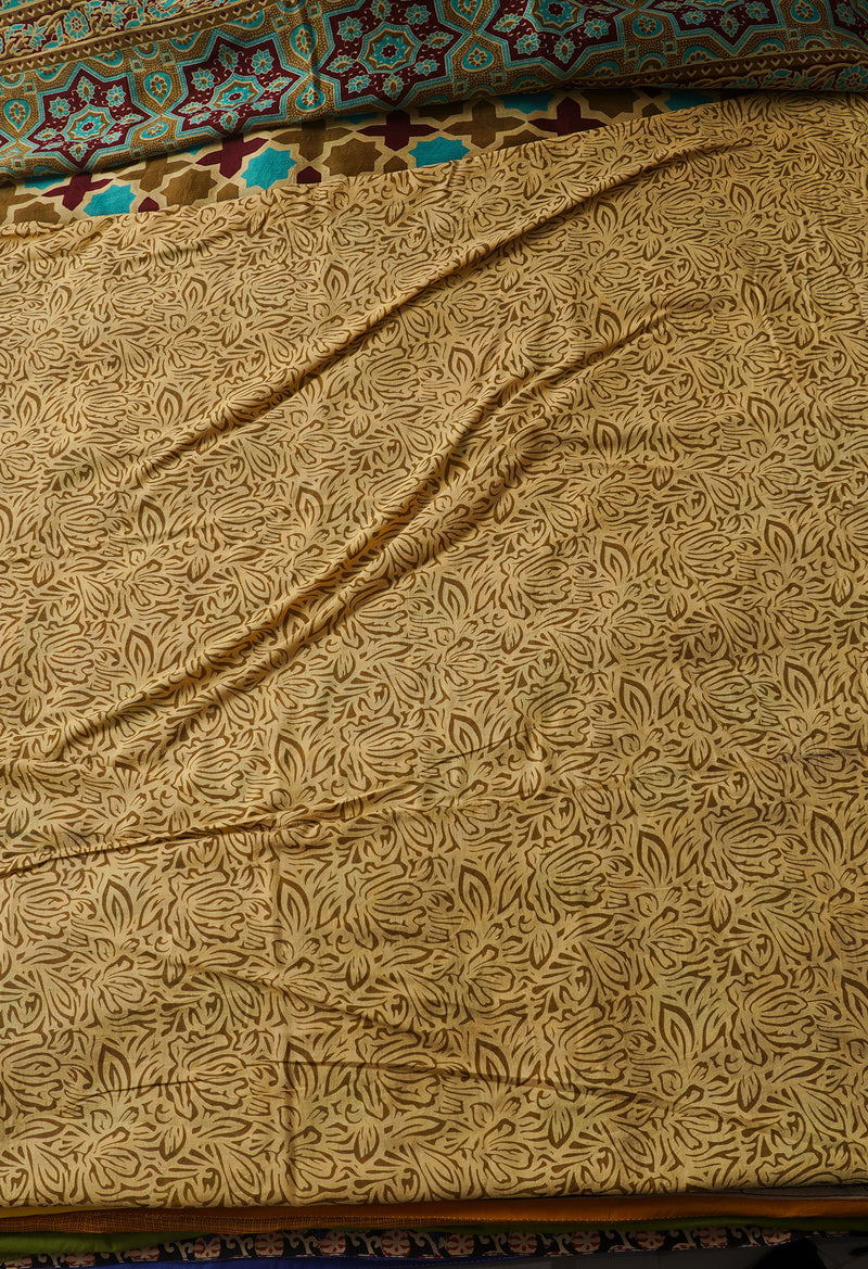 Multi Pure Ajrakh Chanderi Sico Saree-UNM67117
