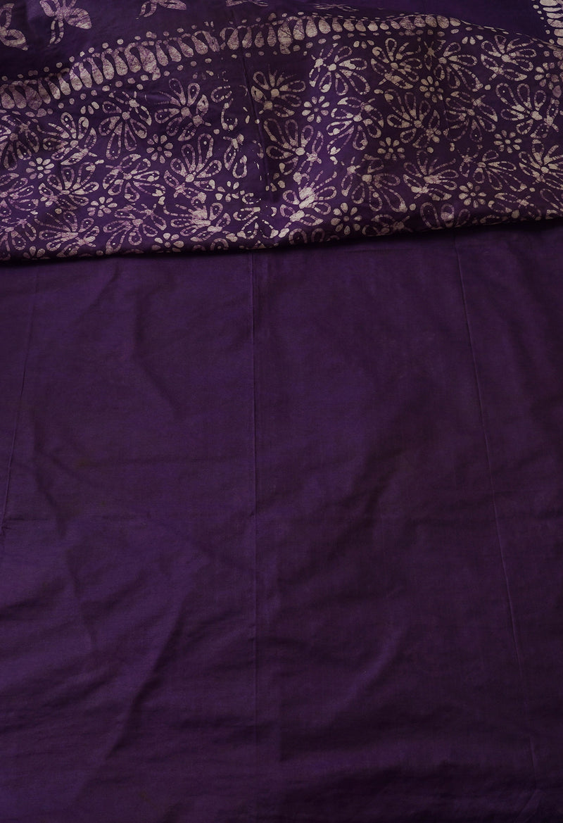 Violet Pure Batik Chanderi  Silk Saree-UNM67275