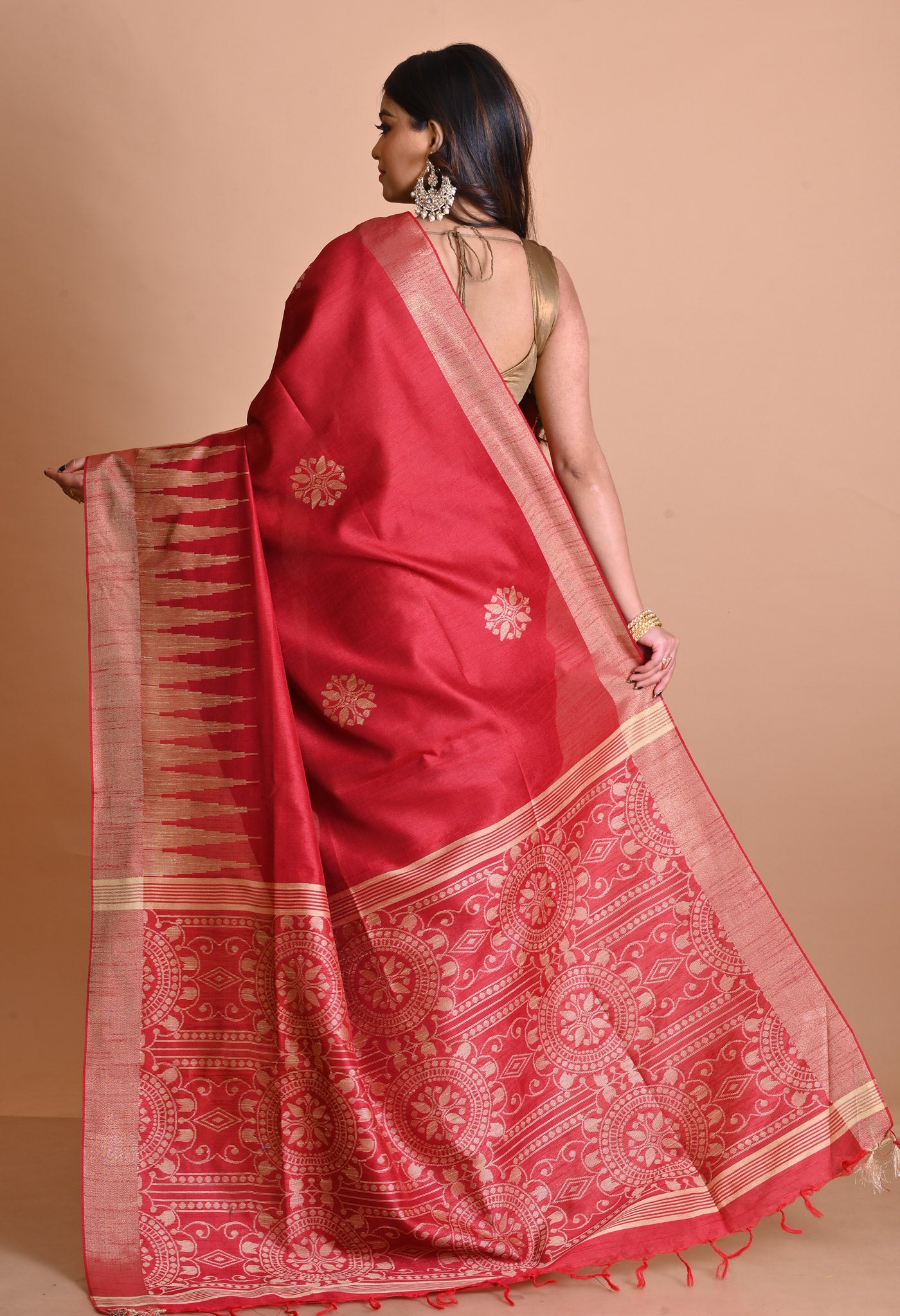 Maroon Dupion Silk Saree-UNM67873