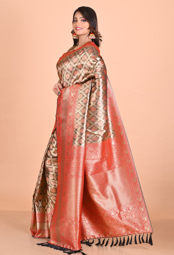 Black  Fancy Banarasi Silk Saree-UNM67931