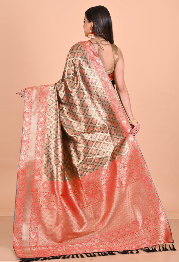 Black  Fancy Banarasi Silk Saree-UNM67931