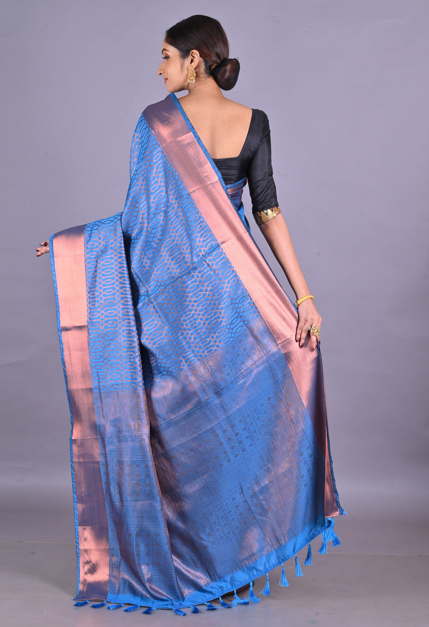 Blue  Fancy Banarasi Silk Saree-UNM67948