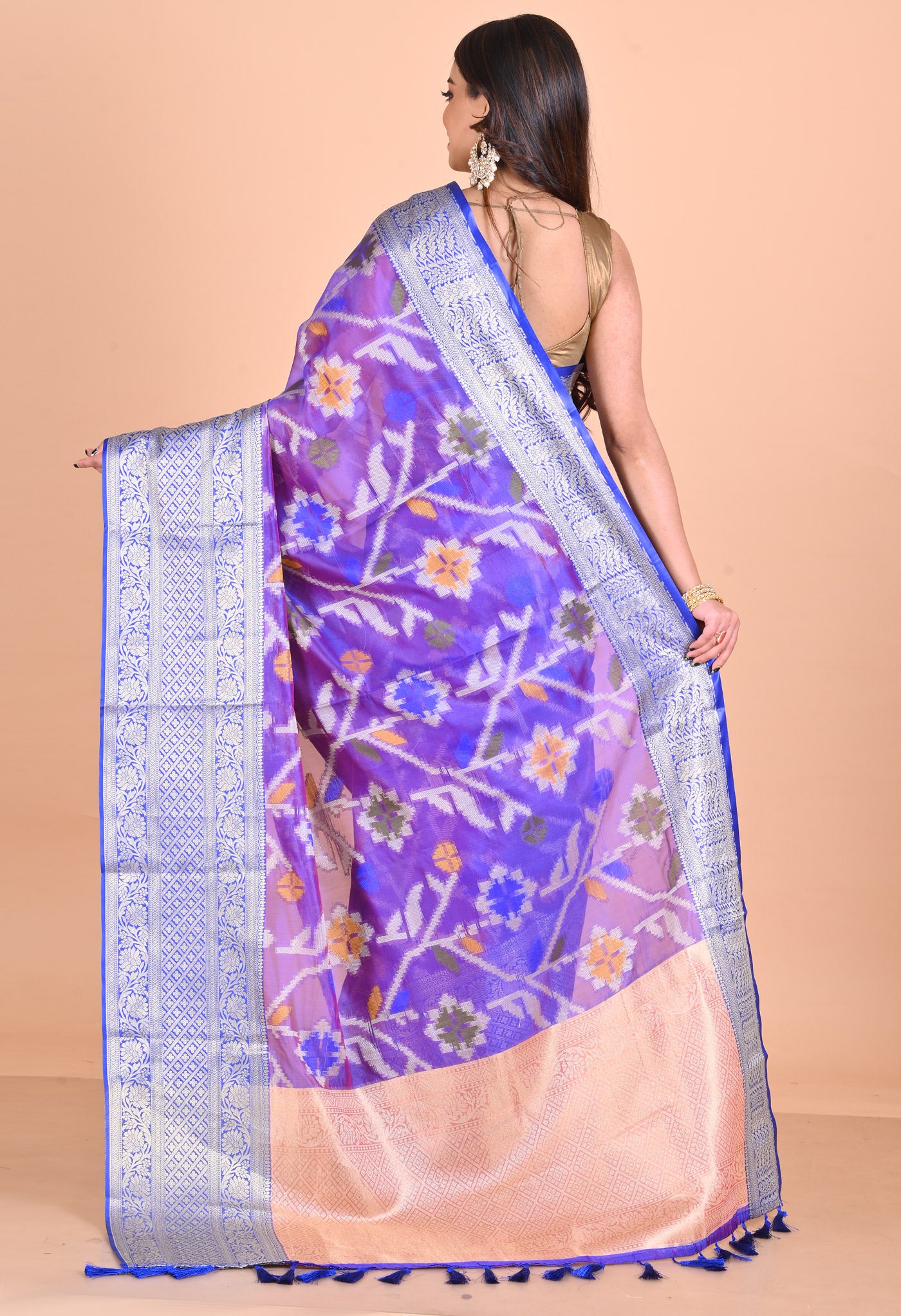 Violet  Fancy Banarasi Silk Saree-UNM67966