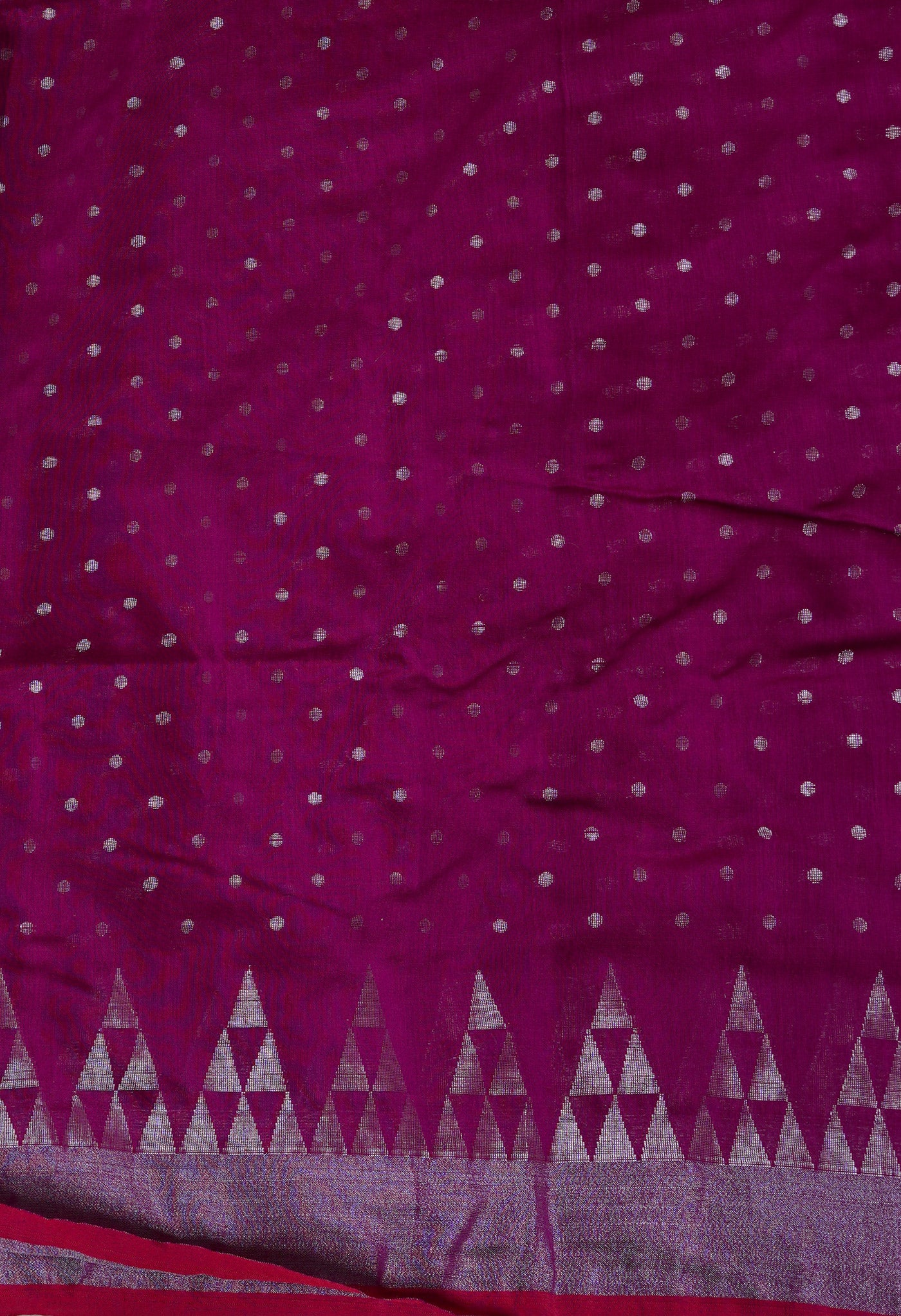 Purple Handloom Jamdhani Bengal Linen Saree-UNM68154