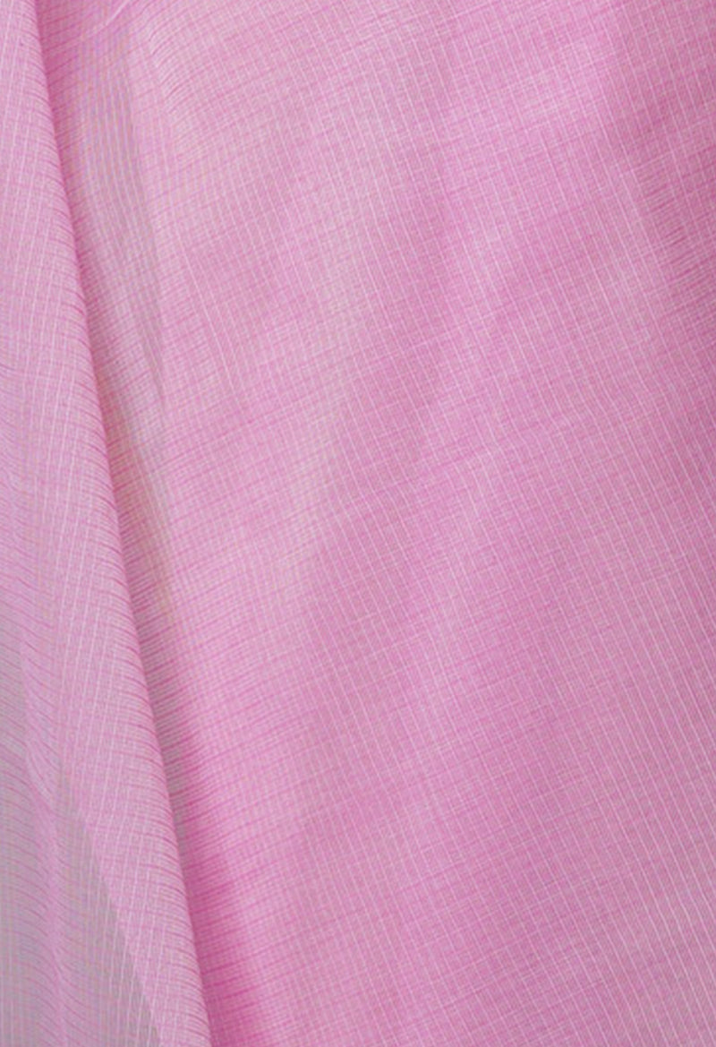 Pink Pure  Plain Kota Cotton Saree-UNM69201