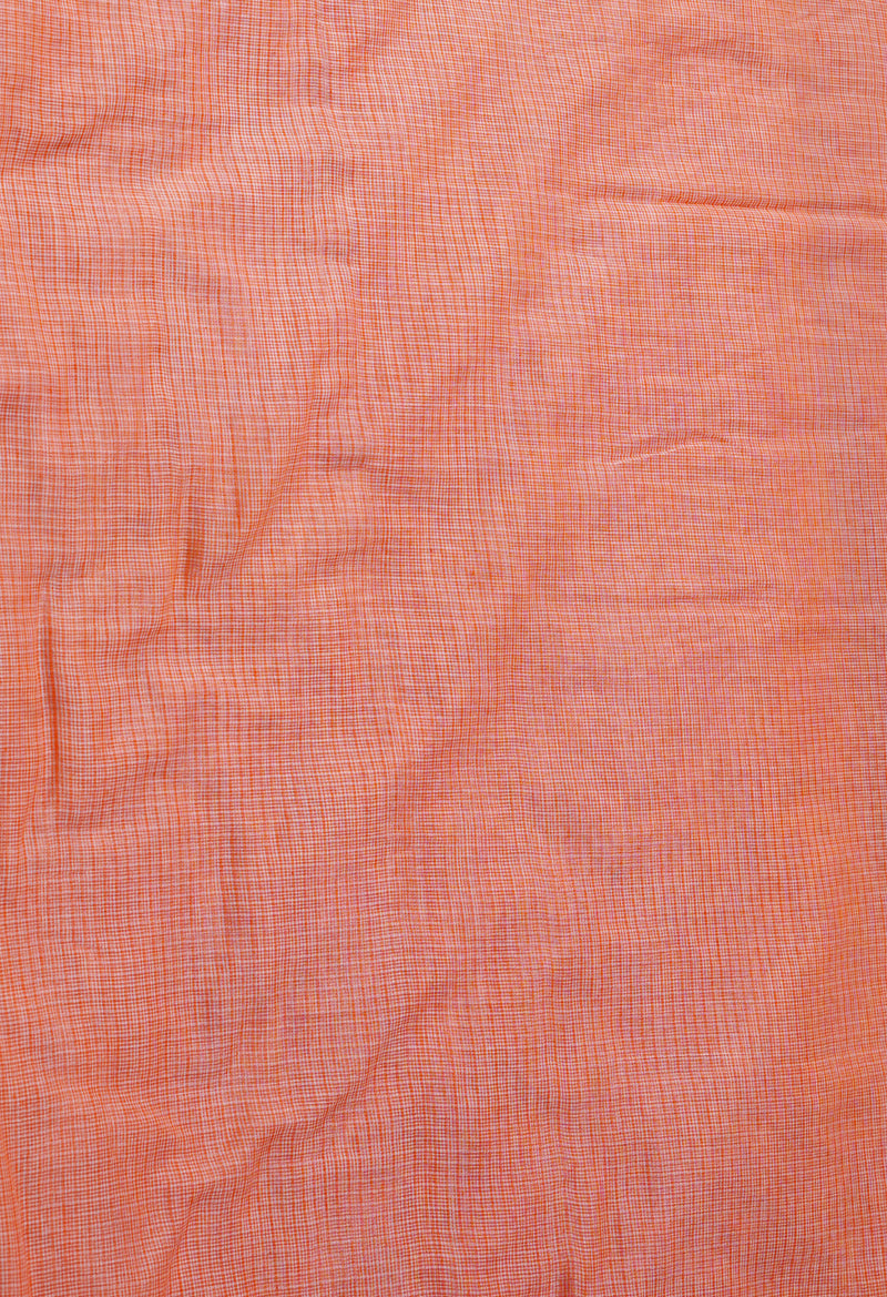 Orange Pure  Plain Kota Cotton Saree-UNM69203