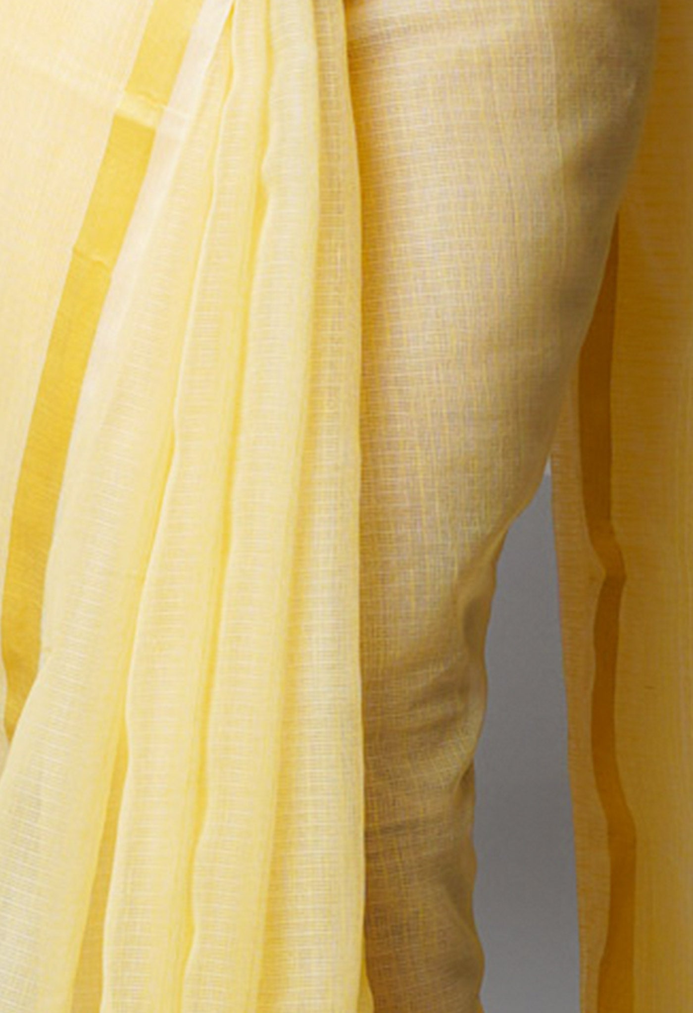 Peach Yellow Pure  Plain Kota Cotton Saree-UNM69204