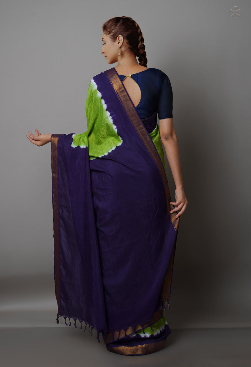 Green  Mangalgiri Soft Silk Saree-UNM69208