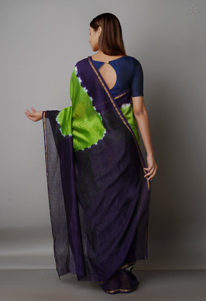 Green  Mangalgiri Soft Silk Saree-UNM69209