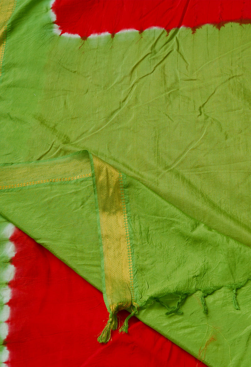Cherry Red  Mangalgiri Soft Silk Saree-UNM69214