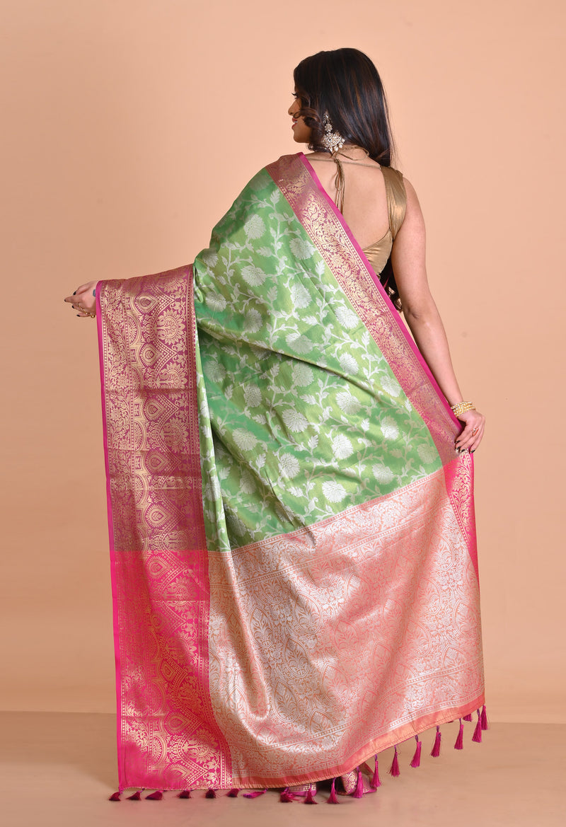 Green  Fancy Banarasi Silk Saree-UNM69356