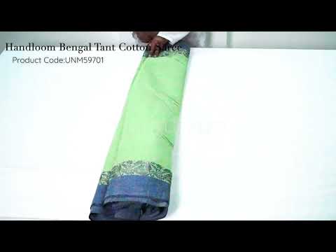 Green Pure Handloom Bengal Tant Cotton Saree-UNM59701
