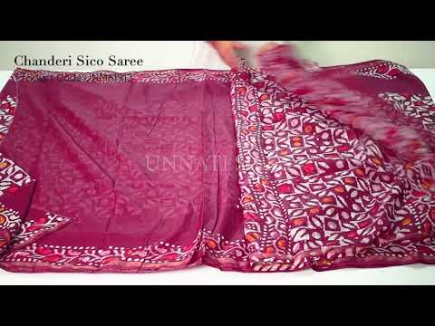 Maroon Pure Chanderi Sico Saree