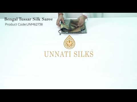 Grey Pure Handloom Bengal Tussar Silk Saree