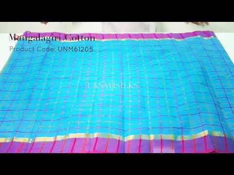 Blue Pure Pavani Mangalagiri Cotton Saree