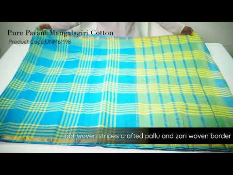 Blue Pure Pavani Mangalagiri Cotton Saree