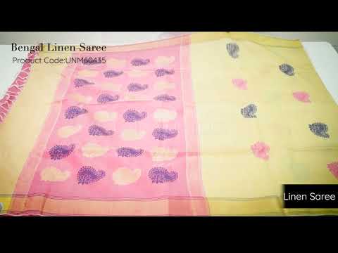 Brown  Bengal Linen Saree-UNM60435