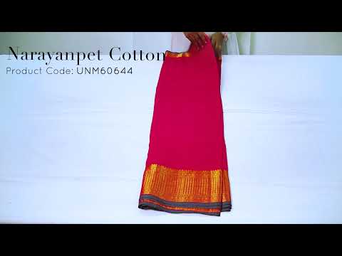 Pink Pure Handloom Pavani Narayanpet Cotton Saree