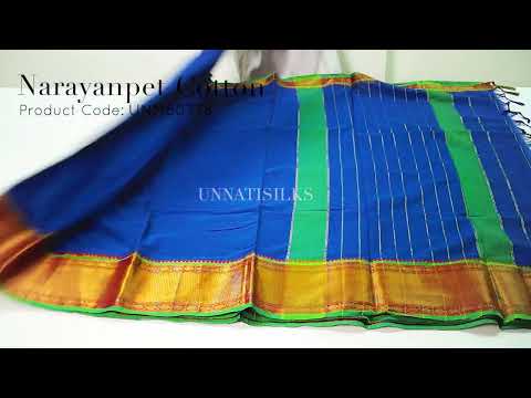 Blue Pure Handloom Pavani Narayanpet Cotton Saree