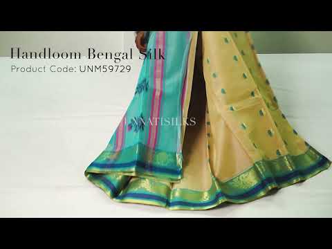 Brown Pure Handloom Bengal Silk Saree with Dhakai Jamdhani
