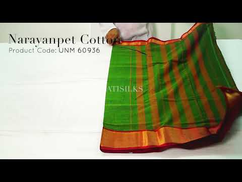Green Pure Handloom Pavani Narayanpet Cotton Saree