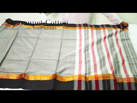 Grey Pure Handloom Pavani Narayanpet Cotton Saree