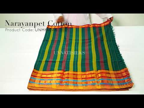 Green Pure Handloom Pavani Narayanpet Cotton Saree