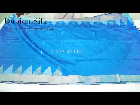 Blue  Dupion  Silk Saree-UNM63264