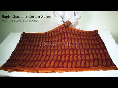 Yellow Pure Bagh Chanderi Cotton Saree