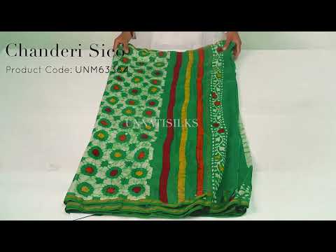 Green Pure Batik Chanderi Sico Saree