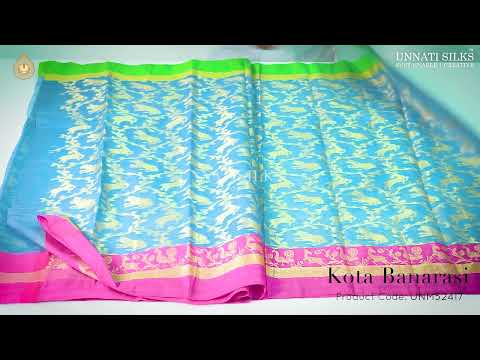 Blue Pure Kota  Banarasi Saree-unm52417