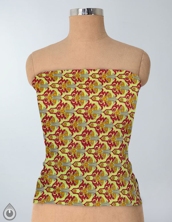 Online Shopping for Yellow Pure Cotton Floral Printed Blouse Fabric(80CM) with Prints from Andhra Pradesh at Unnatisilks.com, India 
