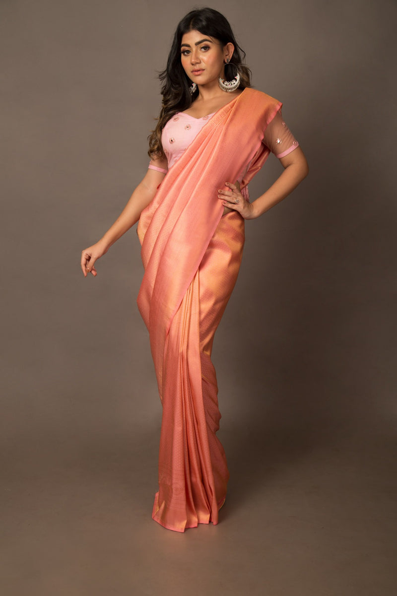 Online Shopping for Pink  Banarasi Silk Saree with Banarasi /Brocade from Uttar Pradesh at Unnatisilks.com India