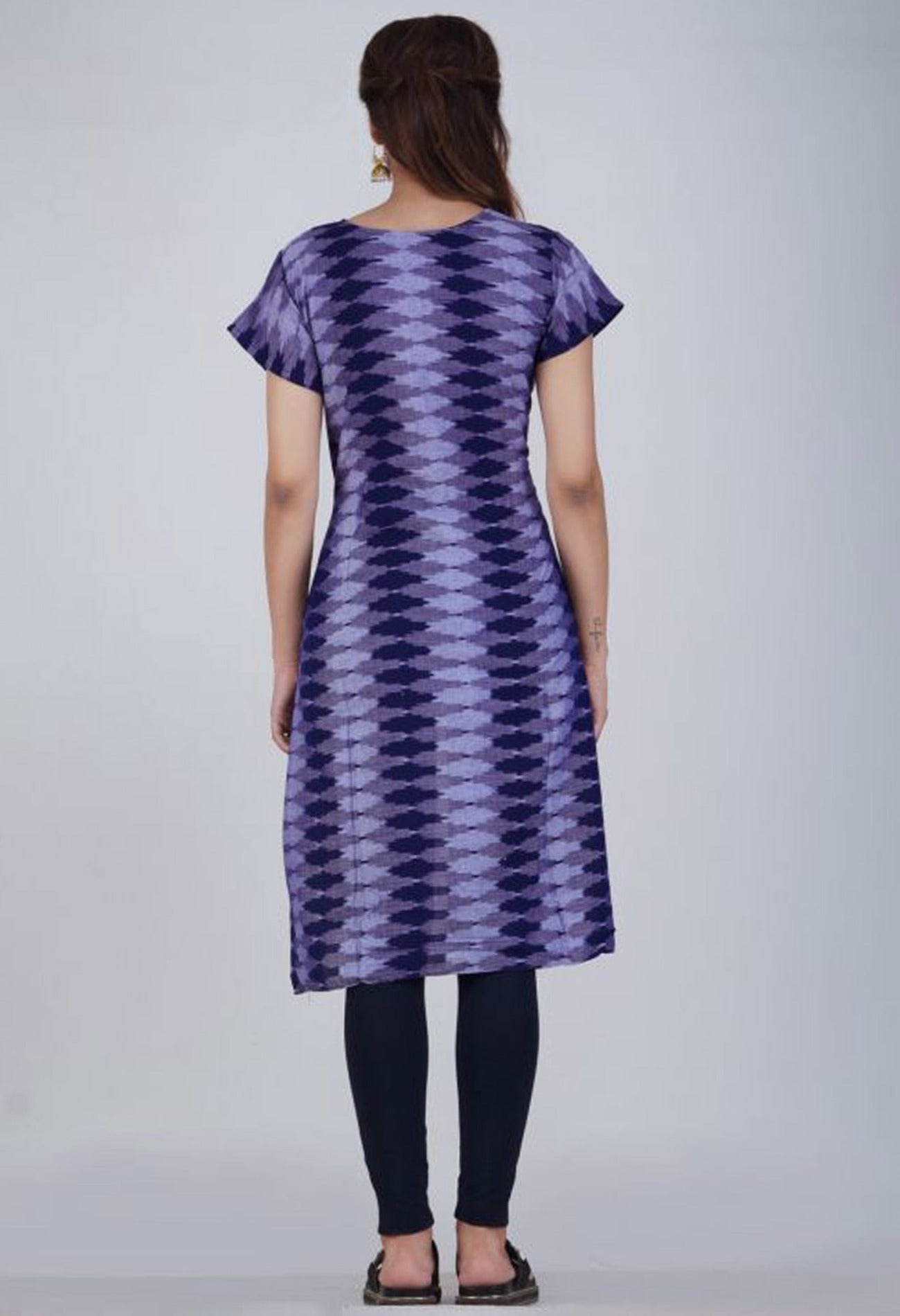 Online Shopping for Sloka Weaves Blue Pure Handloom Pochampally Cotton Kurta with Tie-Dye Ikat from Andhra Pradesh at Unnatisilks.com, India 