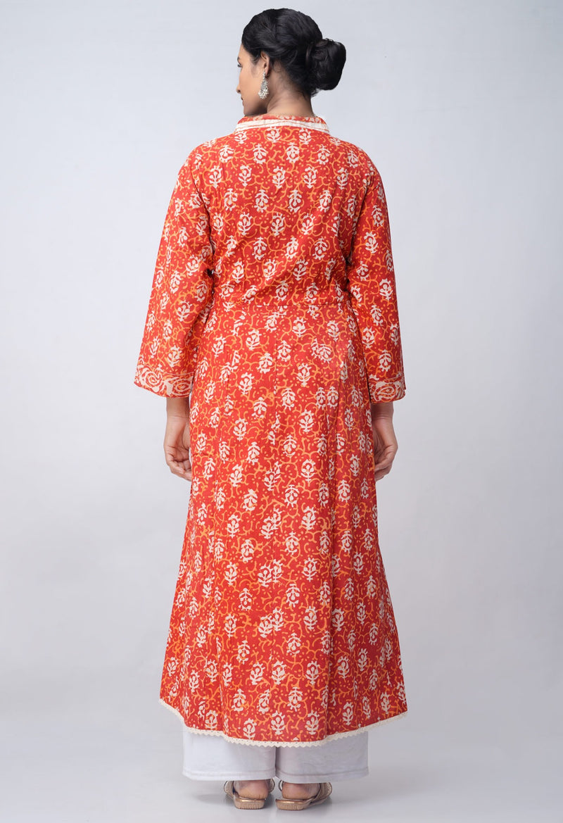 Online Shopping for Sloka Weaves Rajasthani Cotton Dabu Printed Anarkali Kurta with Dabu Prints from Rajasthan at Unnatisilks.com, India 
