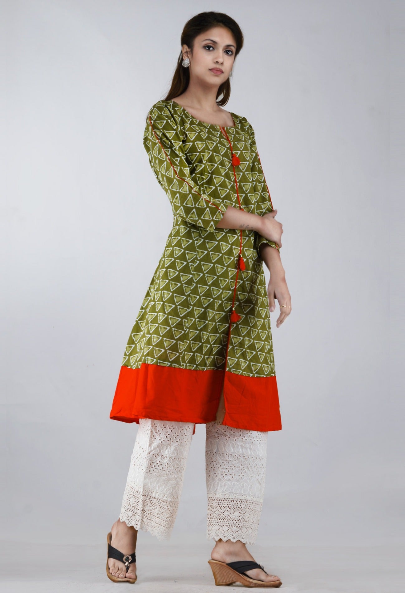 Green Dupion Silk Readymade Kurta With Dhoti Latest 538MW33