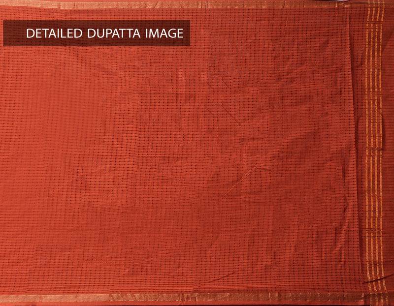 Online Shopping for Unstitched Multicolor-Orange Pure Mangalagiri Cotton Salwar Kameez with weaves from  at Unnatisilks.com, India 
