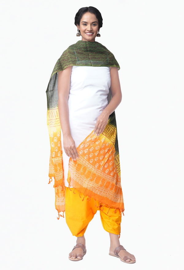 Online Shopping for Unstitched White-Yellow Pure Kanchi Cotton Salwar Kameez with  Weaving from Tamilnadu at Unnatisilks.comIndia
